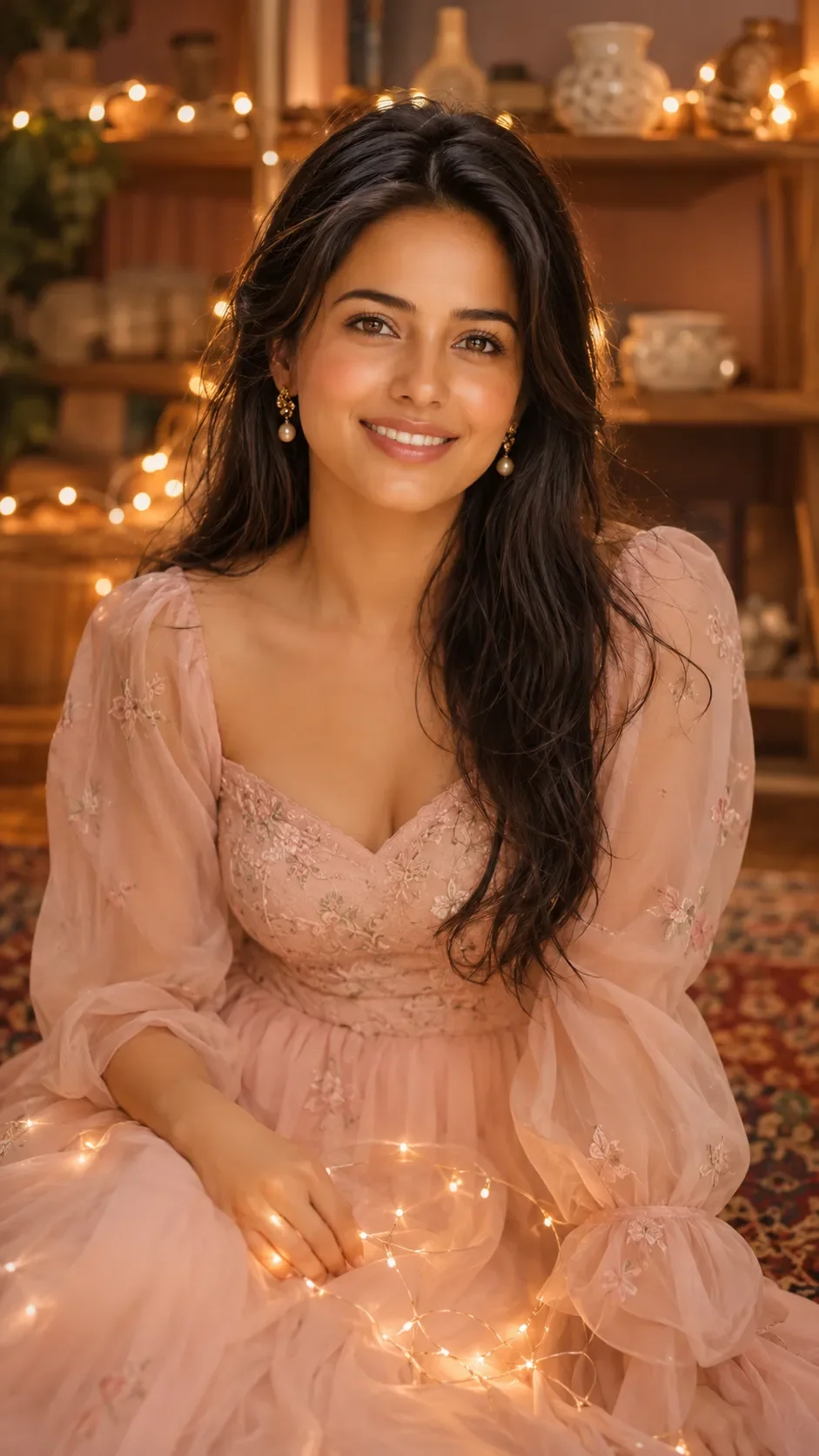 ChatGPT photo Editing Prompts for girl in pink dress