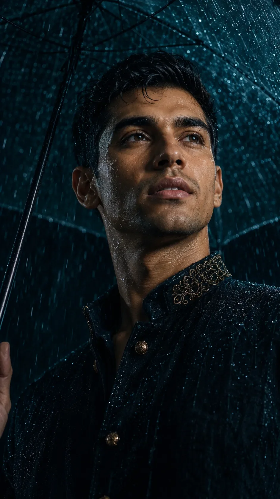 Cinematic rain prompt ai photo editing