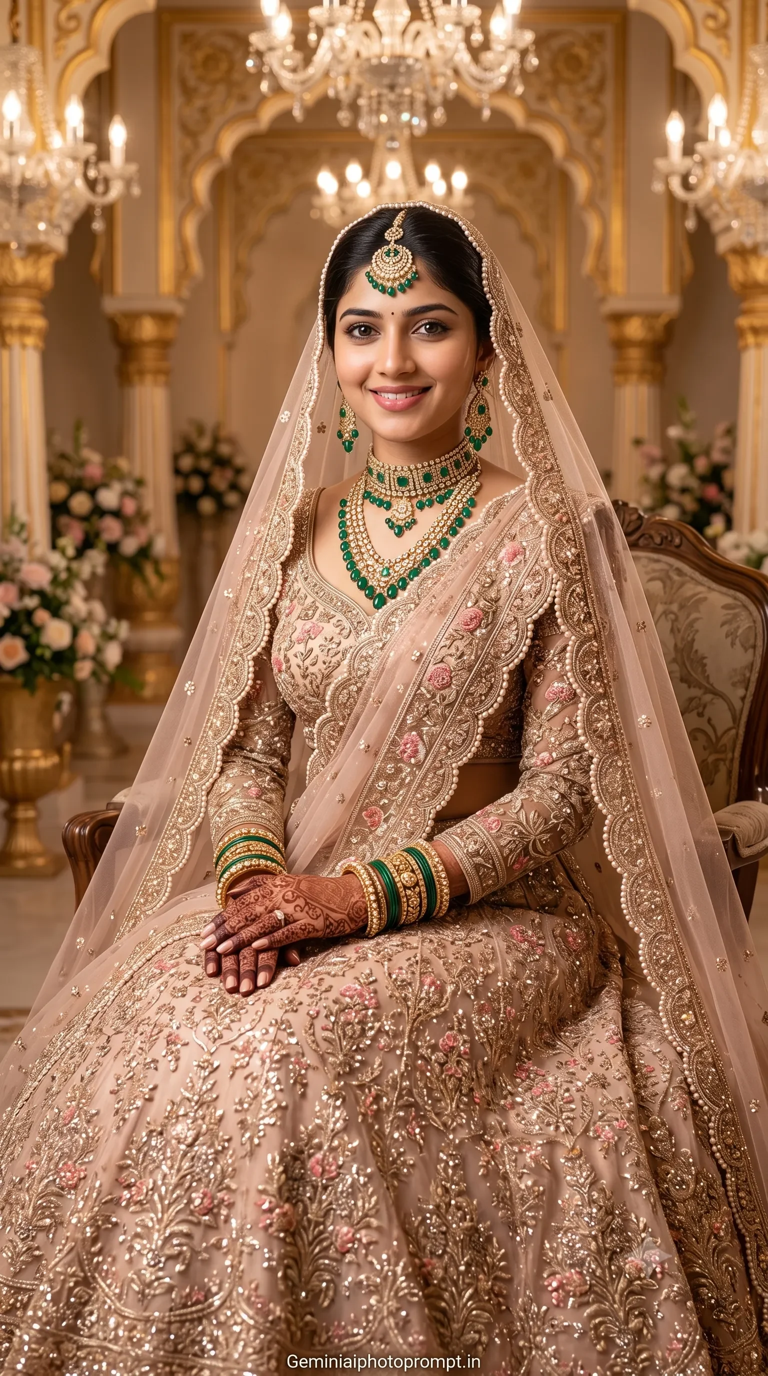 Indian bridal lehenga girl chatgpt photo editing prompt