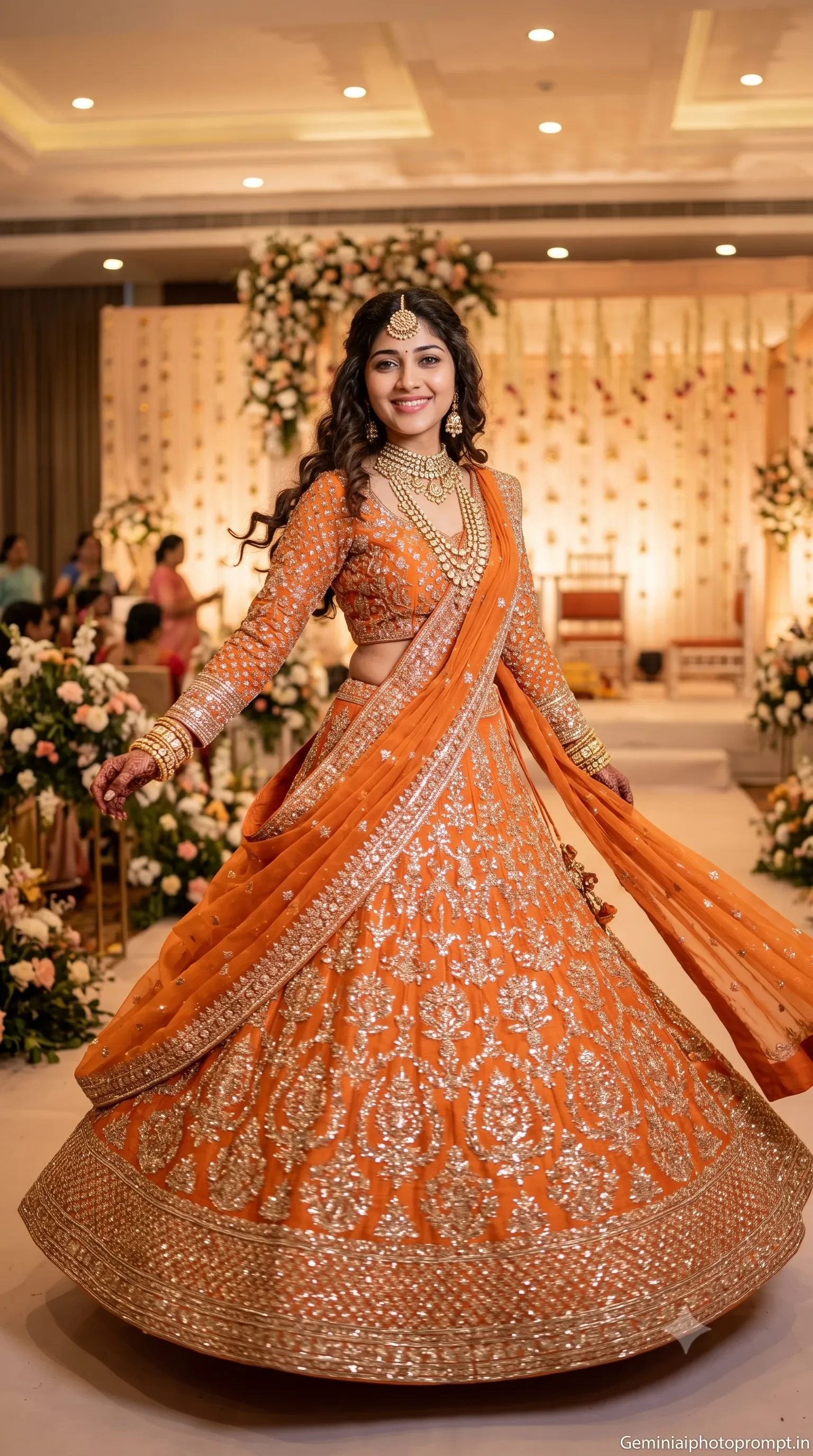 Prompt for lehenga look for girl