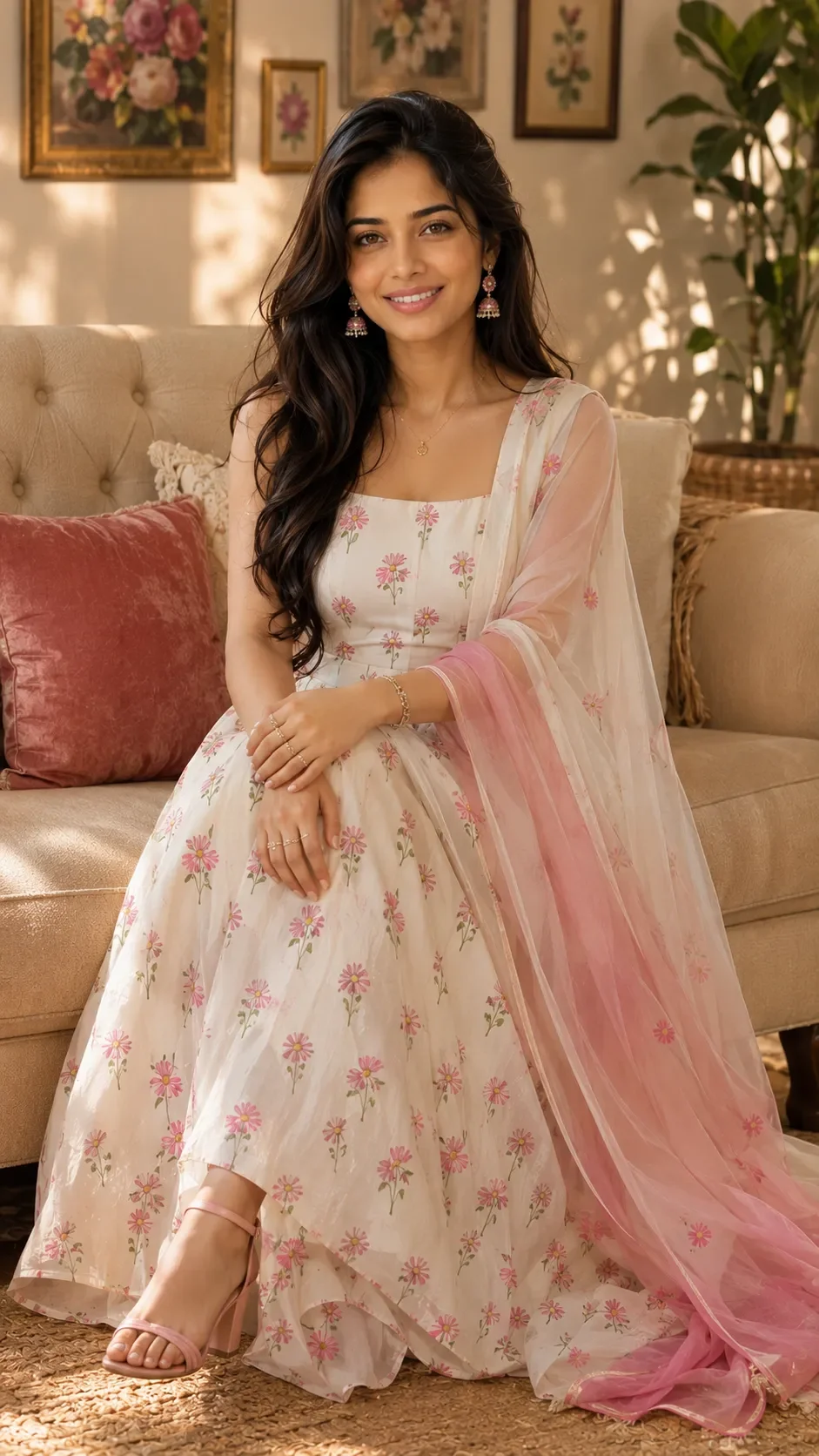 Trending girl ChatGPT photo prompt in pink