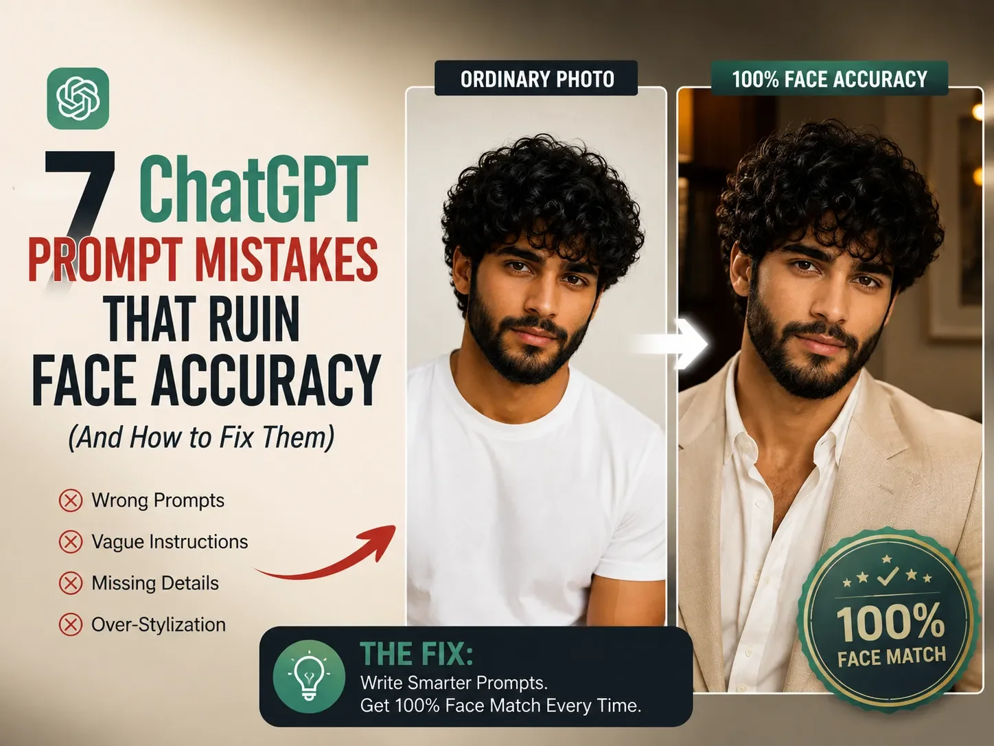 7 ChatGPT Prompt Mistakes That Ruin Face Accuracy (And How to Fix Them)
