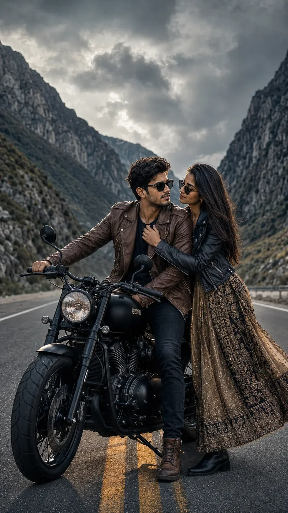 Gemini ai couple bike photo prompts download