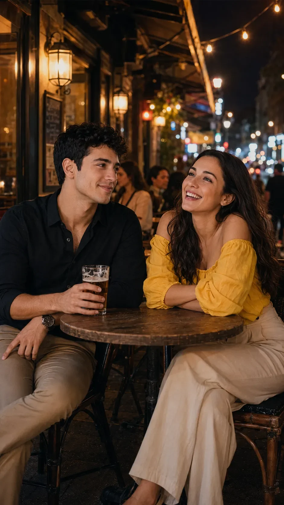 Night city couple photo prompt instagram