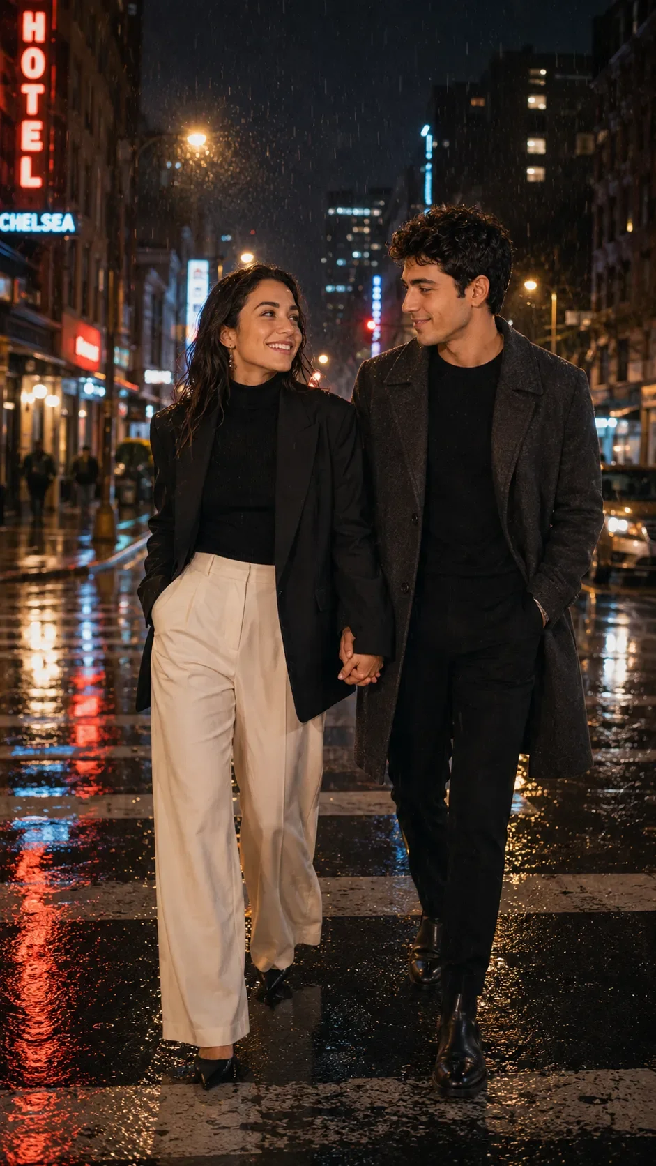 Night city gemini couple photo prompt
