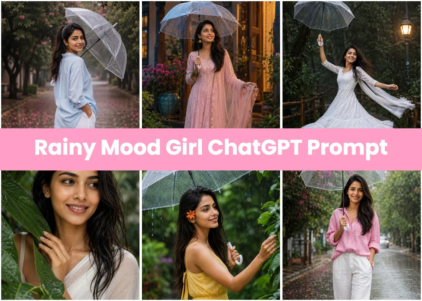 Rainy Mood Girl ChatGPT Photo Editing Prompt