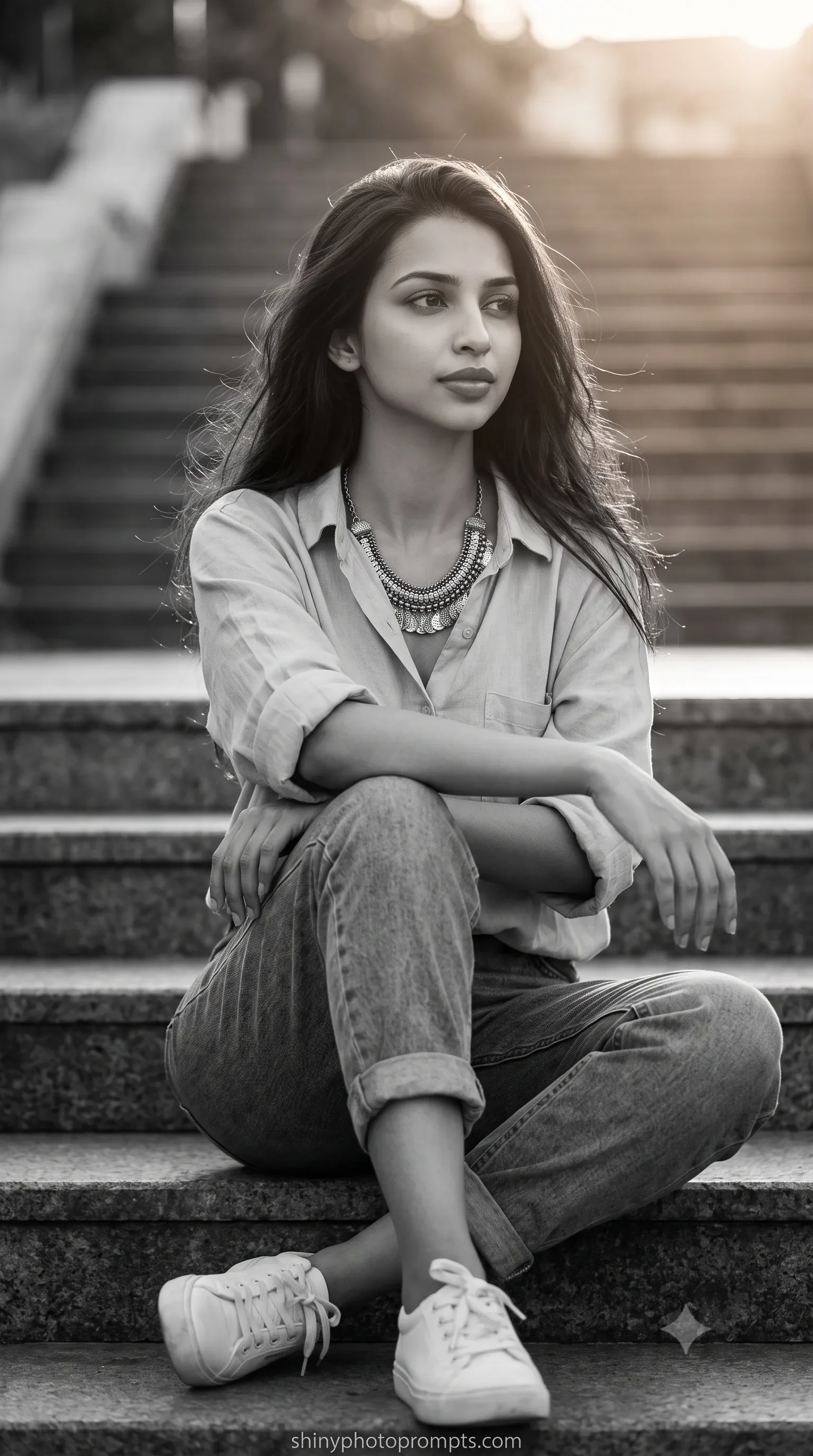 ChatGPT black and white portrait prompt
