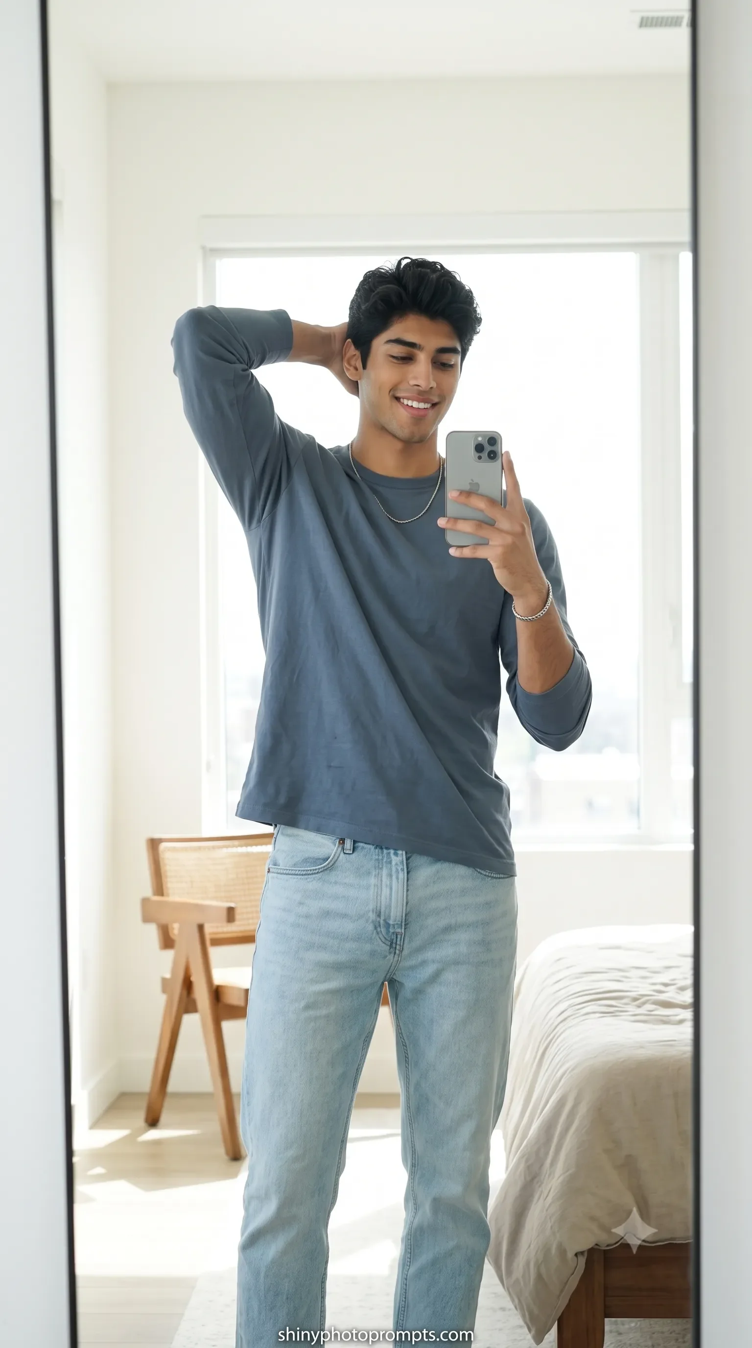 Clean mirror selfie prompt