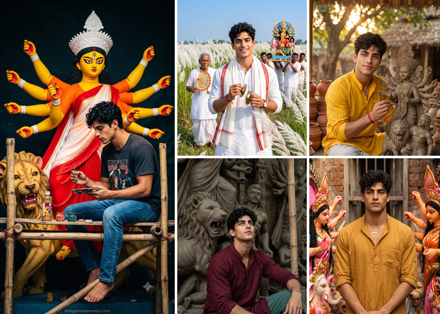 Durga Puja Gemini AI Photo Prompts for Boys & Men 2026